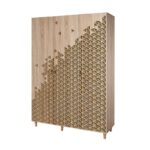 Ντουλάπα ρούχων Mode τρίφυλλη 135x52x192cm μελαμίνη oak ed4083 - Image 5