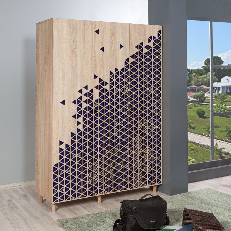 4084_0-800x800 Ντουλάπα ρούχων Mode τρίφυλλη 135x52x192cm μελαμίνη oak ed4084 - Image 1