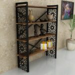 Βιβλιοθήκη Sultan καρυδί μελαμίνη μεταλλικός σκελετός 120x35x148 5εκ ed408 - Image 4