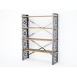 Βιβλιοθήκη Sultan καρυδί μελαμίνη μεταλλικός σκελετός 120x35x148 5εκ ed408 - Image 3