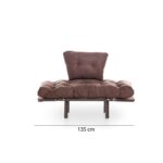 Anitta πολυθρόνα κρεβάτι καφέ ύφασμα 128x35x65cm ed4091 - Image 2