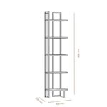 Βιβλιοθήκη Alice μαύρο μελαμίνη μεταλλικός σκελετός 45x22x180εκ ed409 - Image 2