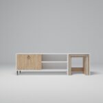 Έπιπλο TV Poesia 2 oak άσπρο χρώμα μελαμίνη 180x40x55cm ed4100 - Image 3