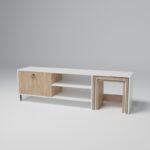 Έπιπλο TV Poesia 2 oak άσπρο χρώμα μελαμίνη 180x40x55cm ed4100 - Image 2