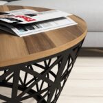 Τραπέζι σαλονιού Ferfor καρυδί μελαμίνη μεταλλικά πόδια 90x38x90εκ ed4104 - Image 4