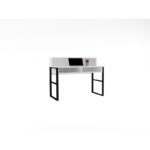 Γραφείo Brescia λευκό μαύρο μελαμίνη 120x55x95 8cm ed4113 - Image 4