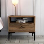 Κομοδίνο Lisbona καρυδί χρώμα 56x40x50 8cm ed4125 - Image 5