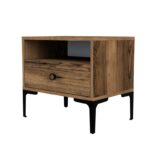 Κομοδίνο Lisbona καρυδί χρώμα 56x40x50 8cm ed4125 - Image 3