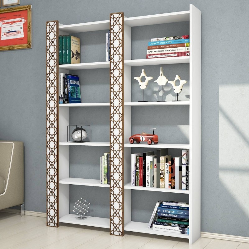 4129_0-800x800 Βιβλιοθήκη City 2 λευκή 124 6x24 2x170cm ed4129 - Image 1