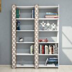 Βιβλιοθήκη City 2 λευκή 124 6x24 2x170cm ed4129 - Image 4