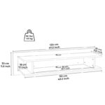 Έπιπλο τηλεόρασης Lucio μαύρο 120x30x30cm ed4130 - Image 2