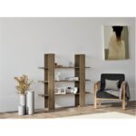 Βιβλιοθήκη Ada καρυδί μελαμίνη 120x23 2x30εκ ed4131