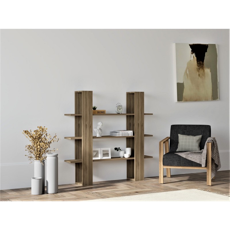 4131_0-800x800 Βιβλιοθήκη Ada καρυδί μελαμίνη 120x23 2x30εκ ed4131 - Image 1