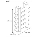 Βιβλιοθήκη Ada καρυδί μελαμίνη 120x23 2x30εκ ed4131 - Image 2