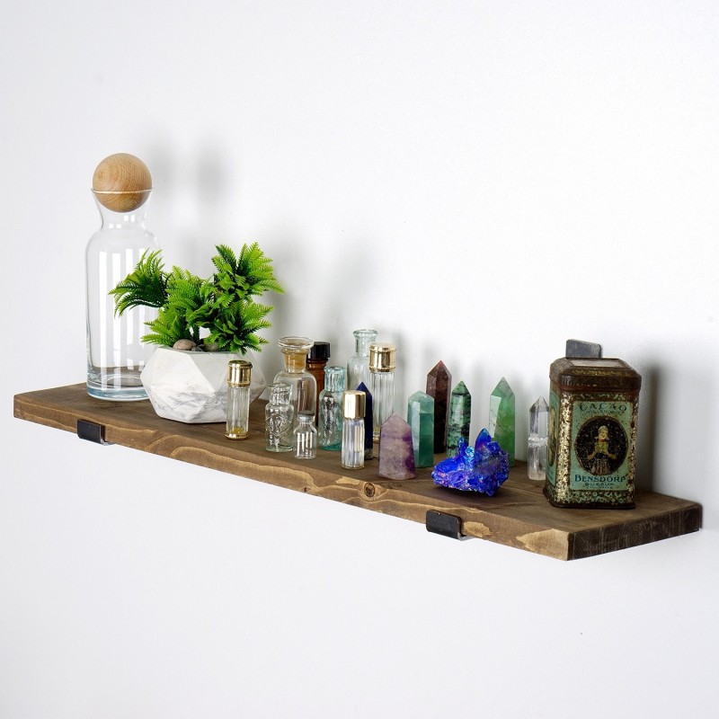 4132_0-800x800 Ραφιέρα Lam καρυδί ξύλο μεταλλική βάση 60x14x16εκ ed4132 - Image 1