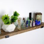 Ραφιέρα Lam καρυδί ξύλο μεταλλική βάση 60x14x16εκ ed4132 - Image 5