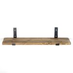 Ραφιέρα Lam καρυδί ξύλο μεταλλική βάση 60x14x16εκ ed4132 - Image 3