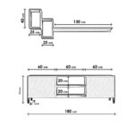 Έπιπλο τηλεόρασης Doppio 180x40x55cm μελαμίνη ed4146 - Image 2