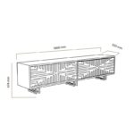 Έπιπλο τηλεόρασης Skalini δρυς λευκό μελαμίνης 180x47 4x35cm ed414 - Image 2