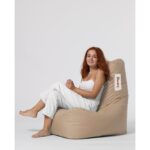 Πουφ Diamond αδιάβροχο ύφασμα Mink 60x35cm ed4150 - Image 2