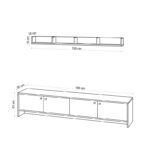 Έπιπλο τηλεόρασης Tessa 180x35x40cm μελαμίνη ed4153 - Image 2