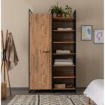 Ντουλάπα Dynamic μελαμίνη μέταλλο atlantic pine 64x52x225cm ed4163