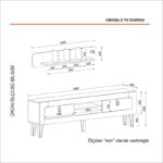 Έπιπλο tv Ortigia 180x29 5x55cm μελαμίνη μέταλλο ed4171 - Image 2