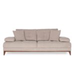 Καναπές τριθέσιος Sonya 220x104x86cm ξύλο ύφασμα κρεμ ed4179
