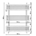 Βιβλιοθήκη Duvar καρυδί μελαμίνη μεταλλικά πόδια 140x34x180εκ ed417 - Image 2