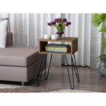 Βοηθητικό τραπέζι Tuana καρυδί μελαμίνη μαύρο μέταλλο 45x63 1cm ed4183