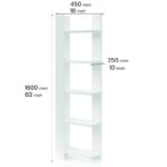 Βιβλιοθήκη Reeta άσπρο μελαμίνη 45x25 6x160εκ ed4184 - Image 2