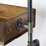 Έπιπλο εισόδου Borura καρυδί μασίφ ξύλο μεταλλικά πόδια 70x35x90εκ ed4189 - Image 5