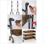 Έπιπλο εισόδου Borura καρυδί μασίφ ξύλο μεταλλικά πόδια 70x35x90εκ ed4189 - Image 2