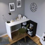 Γραφείο Voi λευκό μαύρο 120x75cm μελαμίνη ed4191