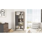 Βιβλιοθήκη Lia καφέ ανθρακί μελαμίνη 72x25x163 3εκ ed4194 - Image 5