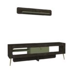 Συνθετο τηλεόρασης Milandra μαύρο πράσινο μελαμίνη 180x31 3x55εκ ed4210 - Image 4