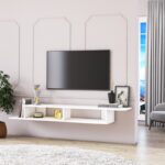 Έπιπλο τηλεόρασης Lucio λευκό 141x30x18cm ed4212 - Image 5