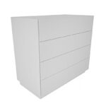 Συρταριέρα Lines λευκό 90x45x81 6cm μελαμίνη ed4241 - Image 3