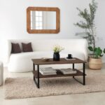 Τραπέζι σαλονιού Neta καρυδί μασιφ ξύλο μεταλλικά πόδια 85x60x40εκ ed4250 - Image 5