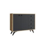 Μπουφέ Libra Oak ανθρακί μελαμίνη 100x35x82cm ed4257 - Image 3