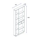 Βιβλιοθήκη Luma άσπρο καρυδί μελαμίνη 80 4x25x188 6εκ ed425 - Image 2