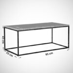 Τραπέζι σαλονιού Cosco Caucasian Oak μελαμίνη μεταλλικά πόδια 95x55x43εκ ed4264 - Image 2