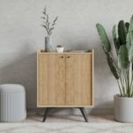 Μπουφέ Libra Oak μαύρη μελαμίνη 70x40x91 5cm ed4266