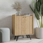 Μπουφέ Libra Oak μαύρη μελαμίνη 70x40x91 5cm ed4266 - Image 5