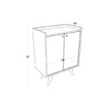 Μπουφέ Libra Oak μαύρη μελαμίνη 70x40x91 5cm ed4266 - Image 3