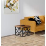 Τραπέζι σαλονιού Zenica καρυδί ξύλο μεταλλικά πόδια 46x46x41εκ ed4269