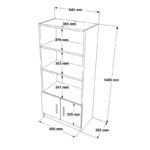 Βιβλιοθήκη Vario δρυς μαύρο μελαμίνη 63 6x37 6x140εκ ed4271 - Image 2