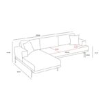 Γωνιακός καναπές Liva Left γκρι 287x171cm ed4273 - Image 2