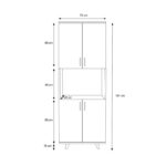 Ντουλάπι Selin δρυς άσπρο μελαμίνη 70x40x176εκ ed4277 - Image 2