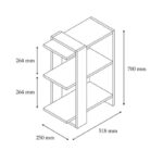 Ραφιέρα Funda ανθρακί άσπρο μελαμίνη 51 8x25x70εκ ed4279 - Image 2